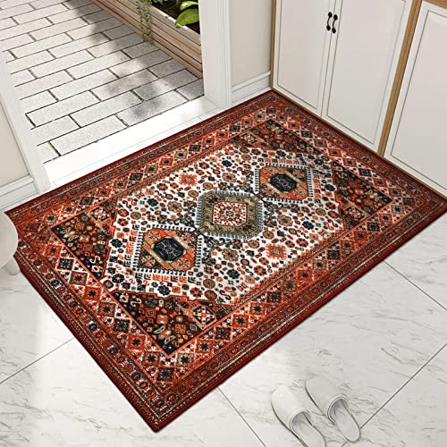 Collive Indoor Door Mat Retro Floor Mat, Non Slip Washable