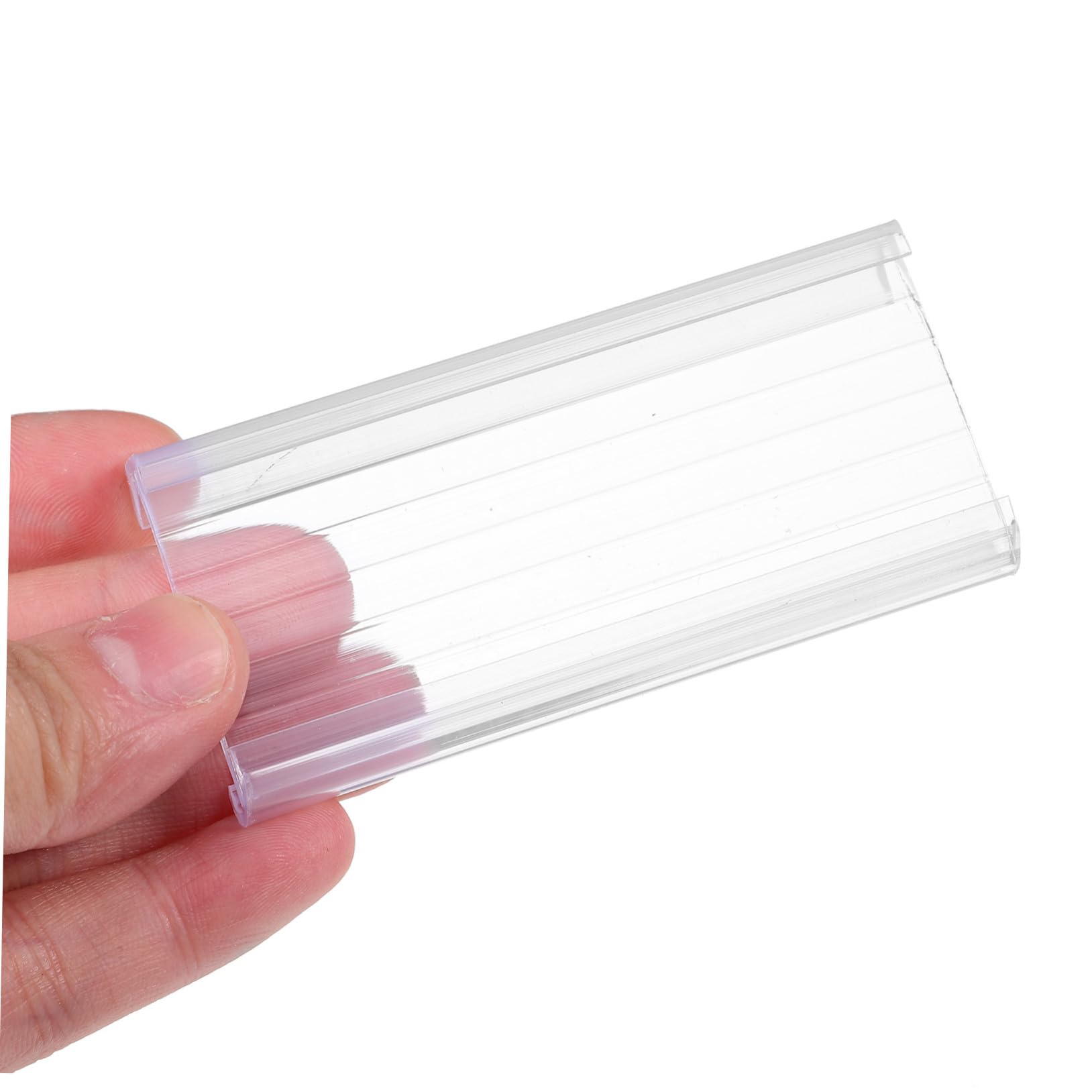 Mobestech 100pièces Porte-étiquettes Plastique Transparent Réutilisables pour Étagères avec Fermeture à Double Pression pour Commerces de Détail