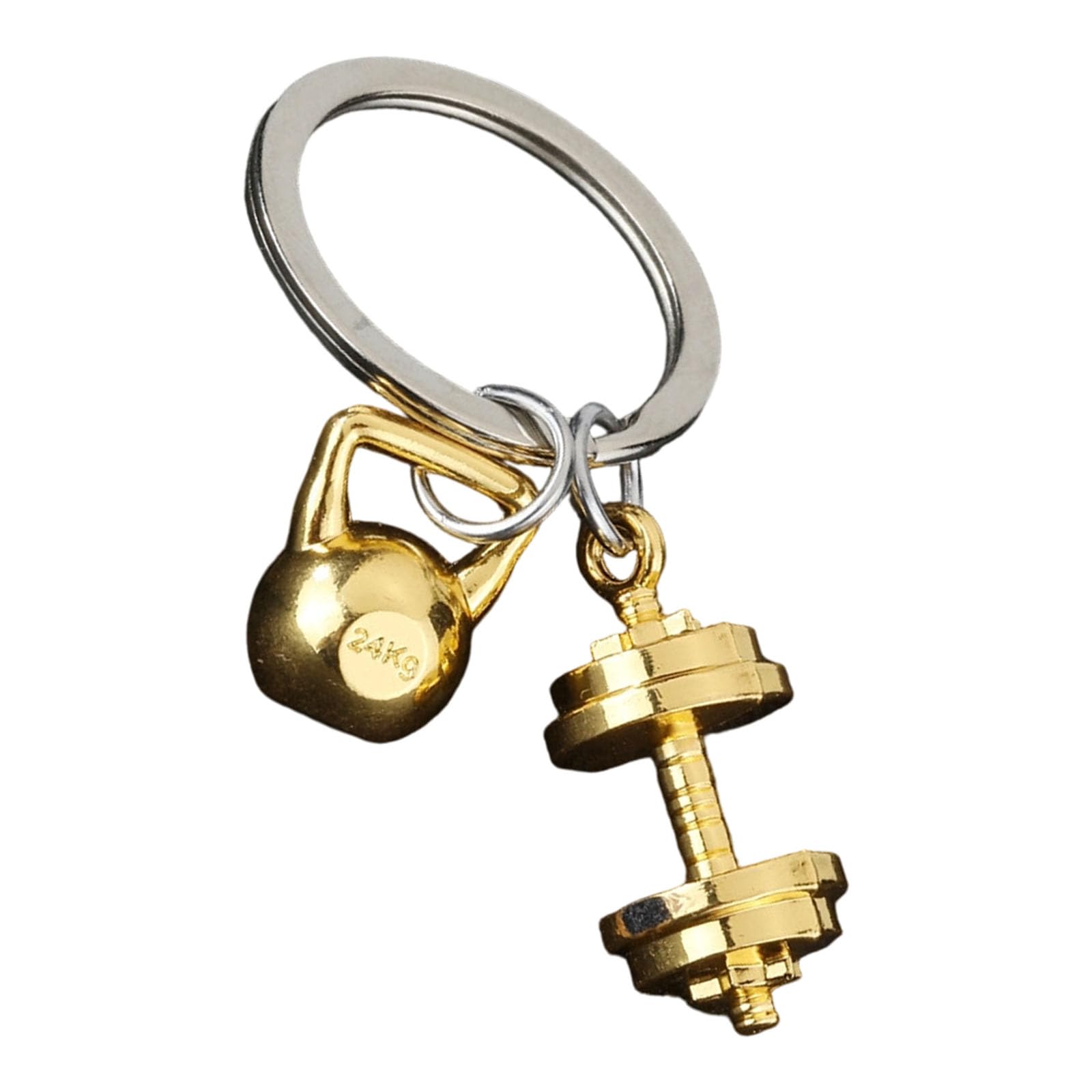 Maxtonser Unique Workout Themed Keychain For Fitness Friend Lightweight Kirsite Dumbbell Charm Secure Holder