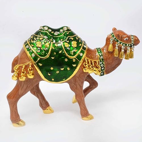 Vista 23 de Feng Shui Flujo de efectivo azul Camello Estatua Decoración de oficina en casa Riqueza Porsperidad Éxito Escultura de aleación Año Nuevo W5491-azul