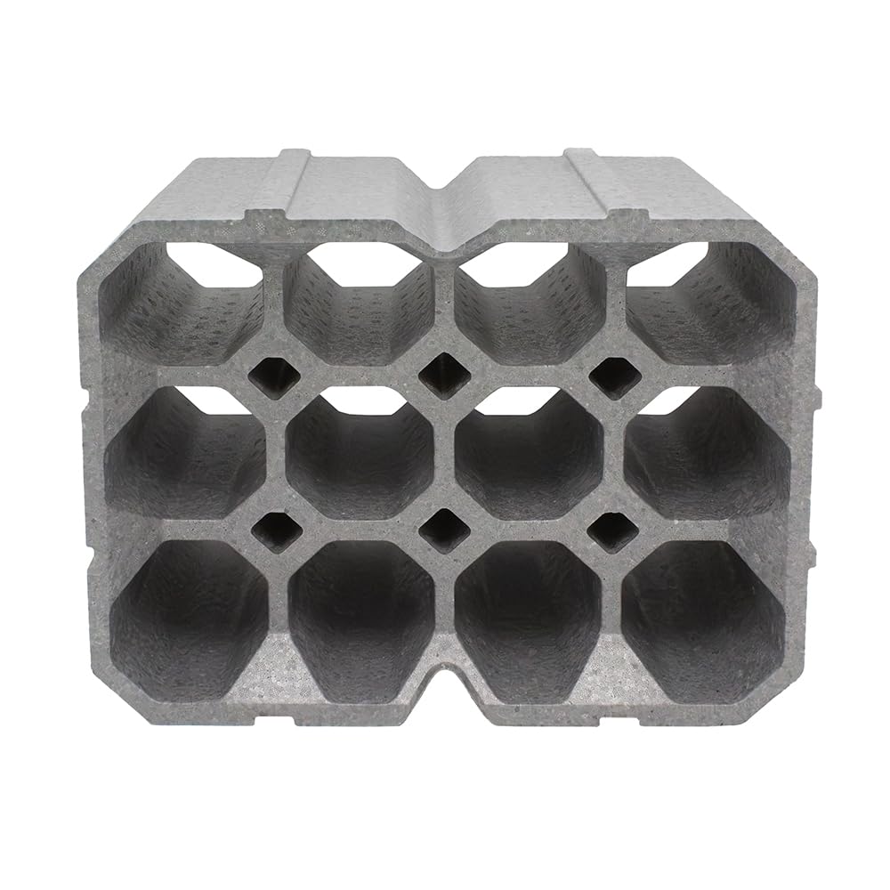 Box and beyond - Lot de 4 Casiers à Bouteilles - 45,5 x 36 x 24 cm - Polystyrène Gris - 12 Compartiments - pour 48 Bouteilles - Empilable - Rangement, Stockage - Garage, Cellier, Cave - Style Moderne