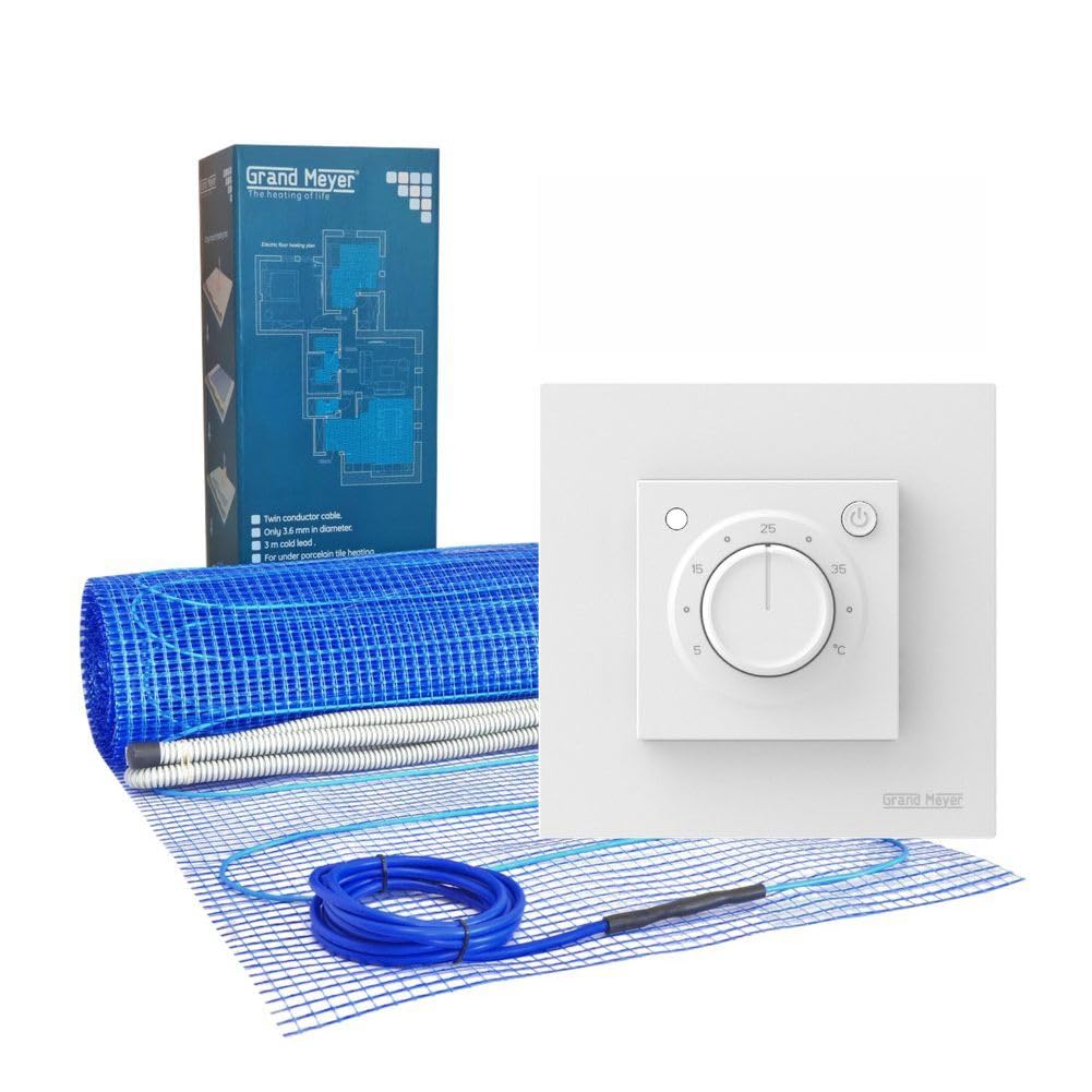 Chauffage au sol 7 m² 200W/m² avec thermostat MST-9 pour maison