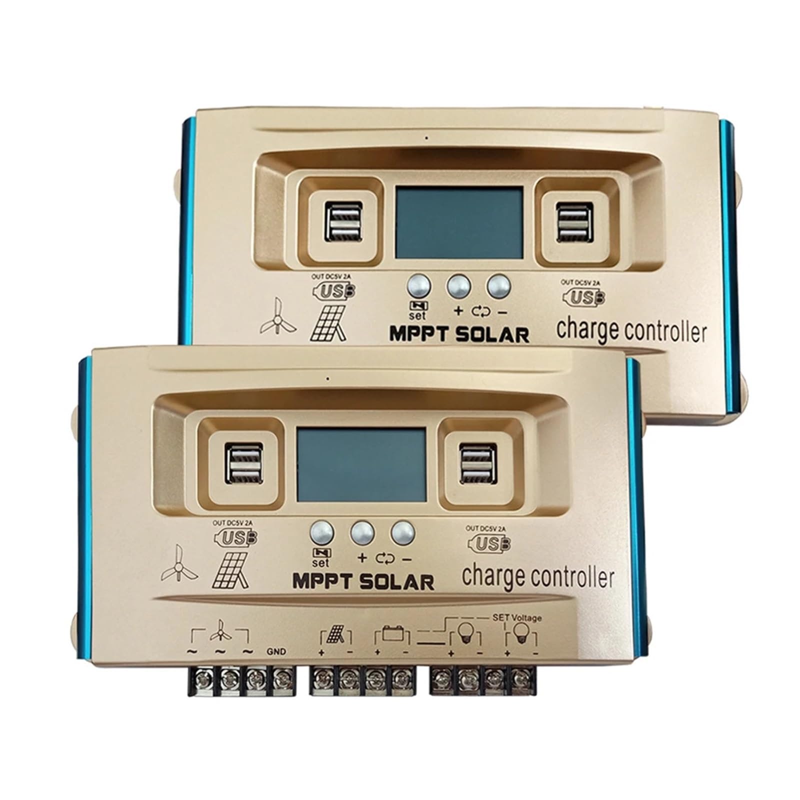 CUDTAPI 40A 60A 100A Wind Solar Hybrid Char Controller Dual USB Char Wind-Solar Hybrid System Controller MPPT Char Regulator(40A)