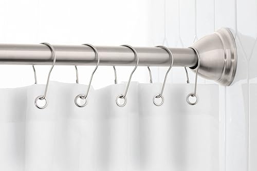 Miniatura 7 de Moen MDN2170BN Magnetix - Barra de cortina de ducha individual curvada ajustable de 60 pulgadas, níquel cepillado