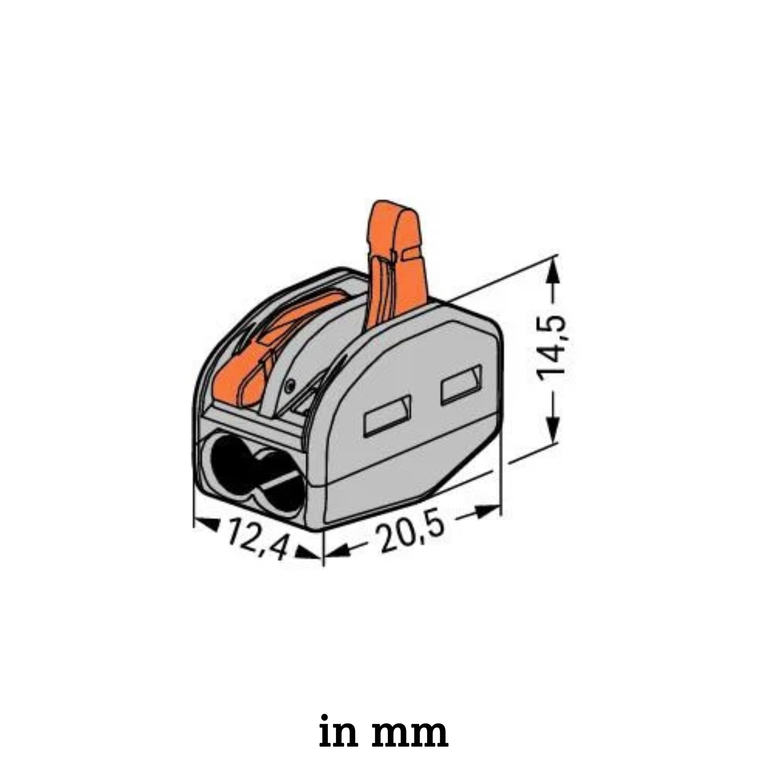 WAGO Wago - WAG222412 - Terminal for junction box 2-conductor terminal with handling levers in use