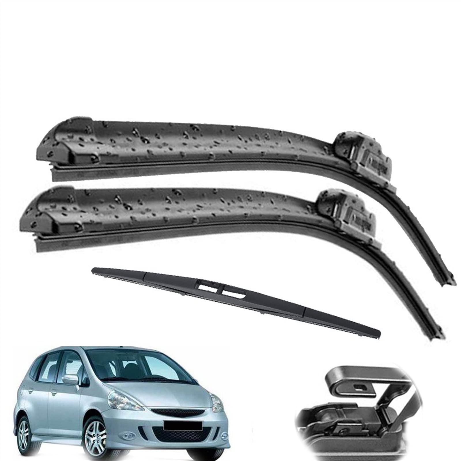 Essuie-glace Jazz MK1 kit pare-brise avant arrière balais auto compatibles 2002-2008