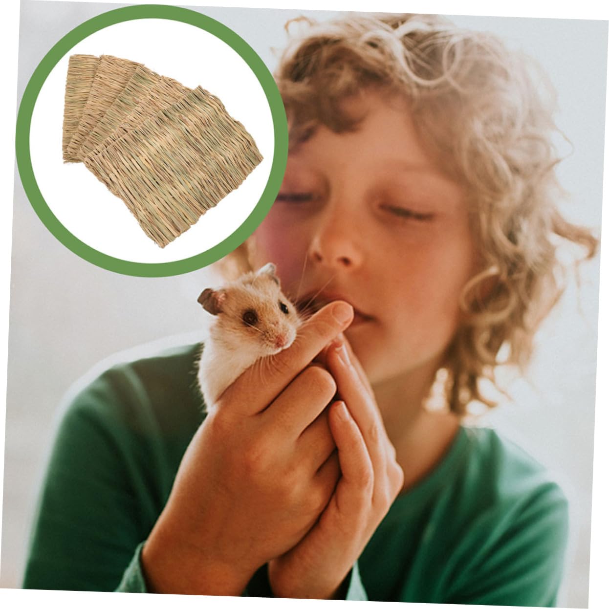 Toddmomy 5pièces Tapis Herbe pour Lapin Lit Tissé Herbe Naturelle Tapis pour Cochon Et Autres Petits Animaux