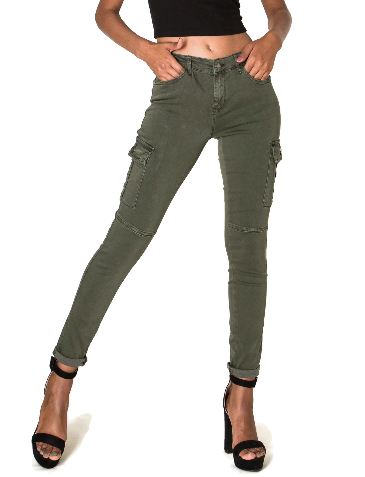 Women's Cargo Pants Skinny Trousers Stretch Joggings Skinny Jeans UK 6-16
