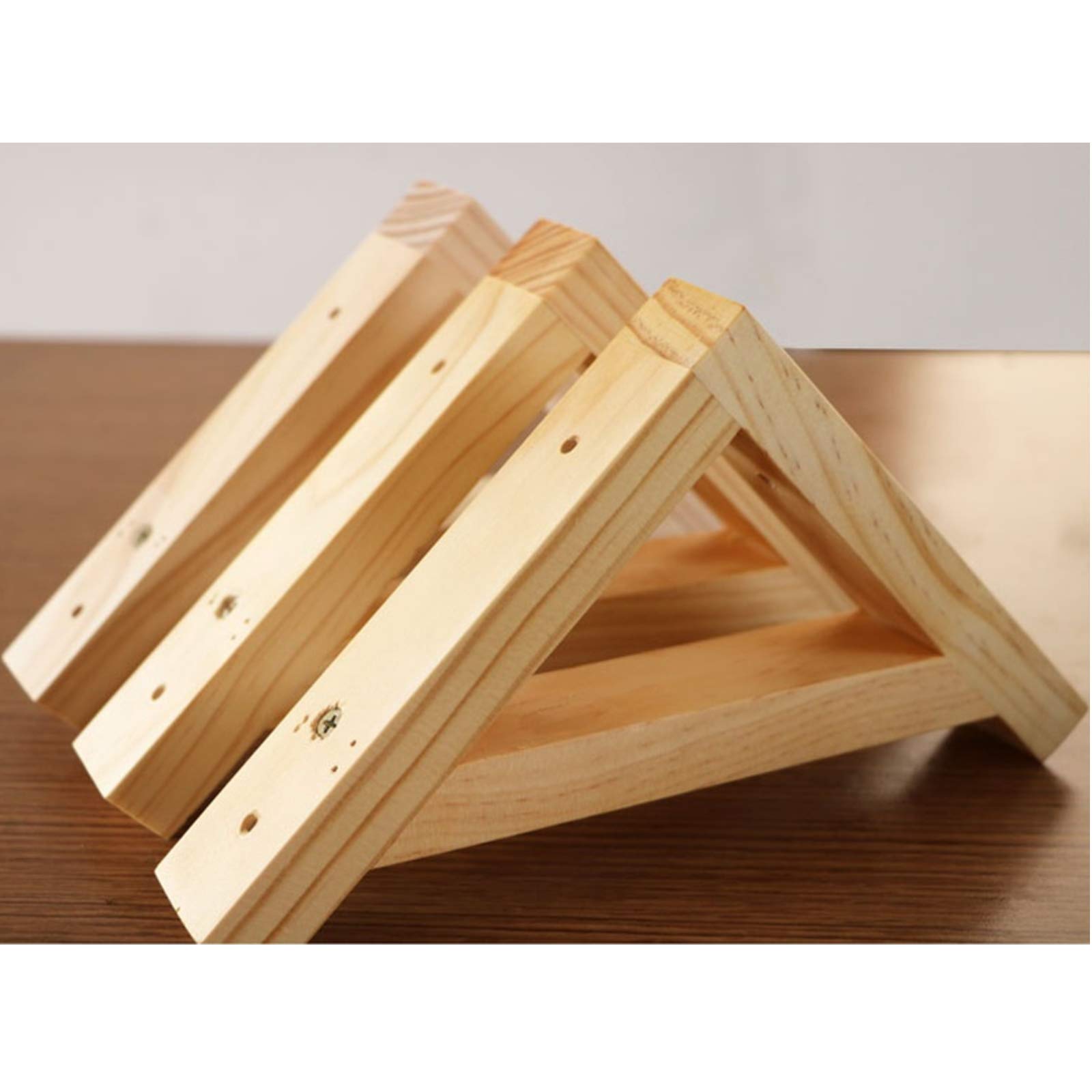 90 Gradi Supporti Angolo Staffe per Mensole,Legno Massiccio Mensola aTriangolo Staffa per Mobili,Decora la Cucina,Bagno,Diy Mensola Legno,con Viti,2 Pz (35cm/13.78in)
