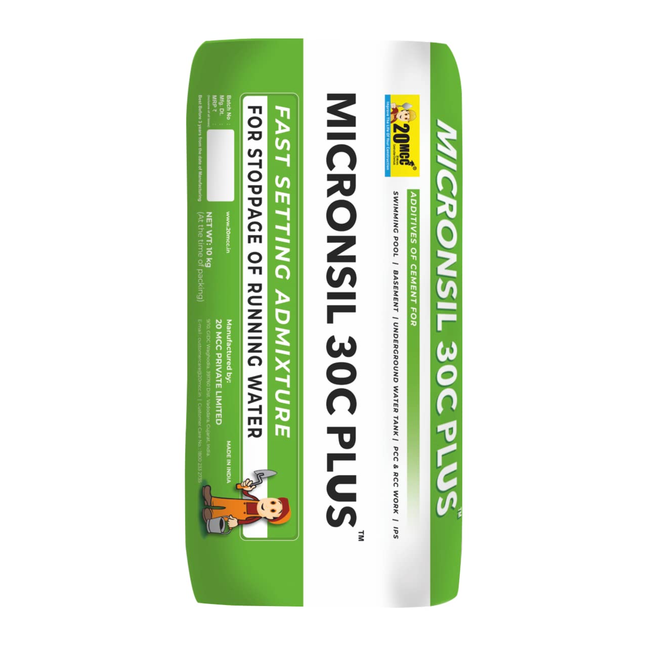 Micronsil 30C Plus Mineral Admixture For Plaster And Masonry Work Application Suitable For Surface Like Bricks, Stone And Blocks