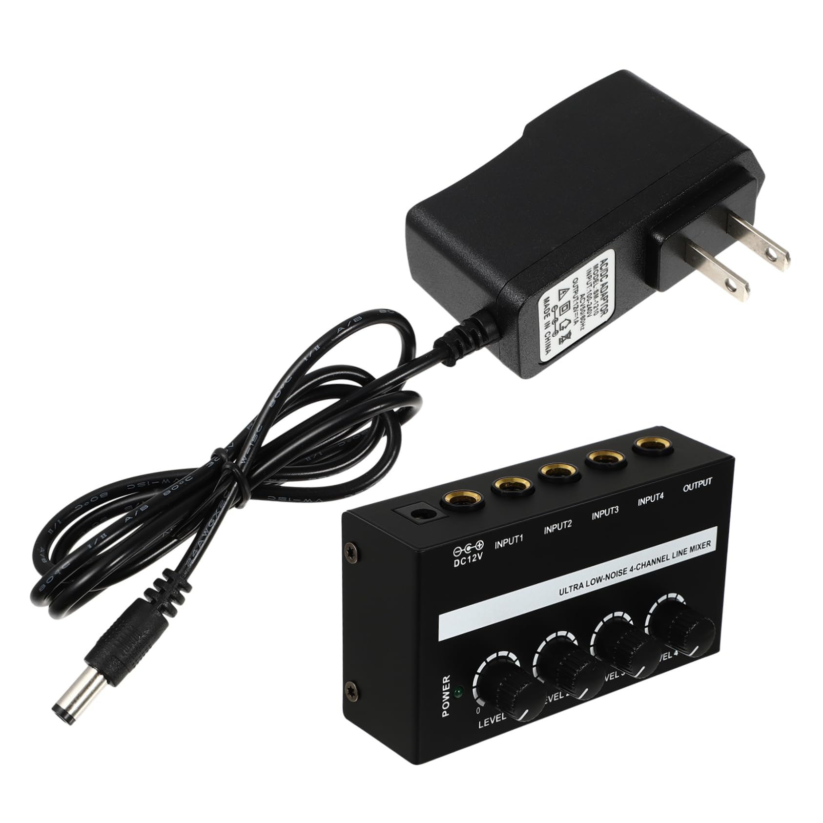 Abaodam Mixer Music Mini 4 Channels Audio Mixer Sound Mixing Capabilities for Stage Bar