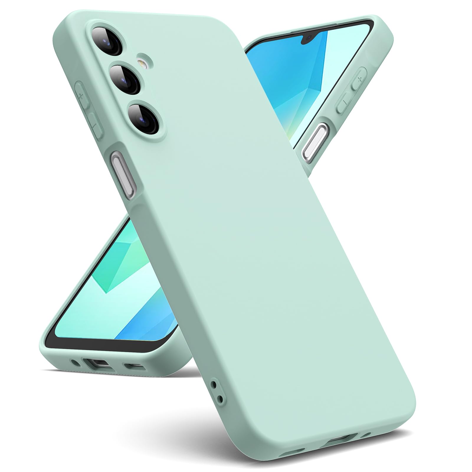 Oududianzi - Cover Compatibile con Samsung Galaxy A16 4G / 5G [Silicone Liquido] [Interno in Microfibra] Gomma Gel di Silicone Liquida Antiurto Custodia Cover Samsung A16 - Menta