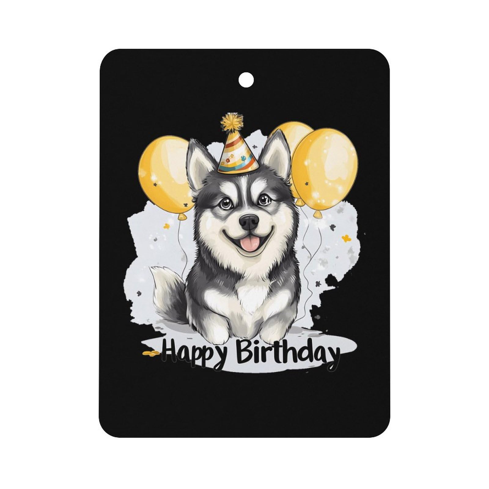 Husky Birthday Car Air Freshener Hanging Aromatherapy Tablets for Car Accessories Square