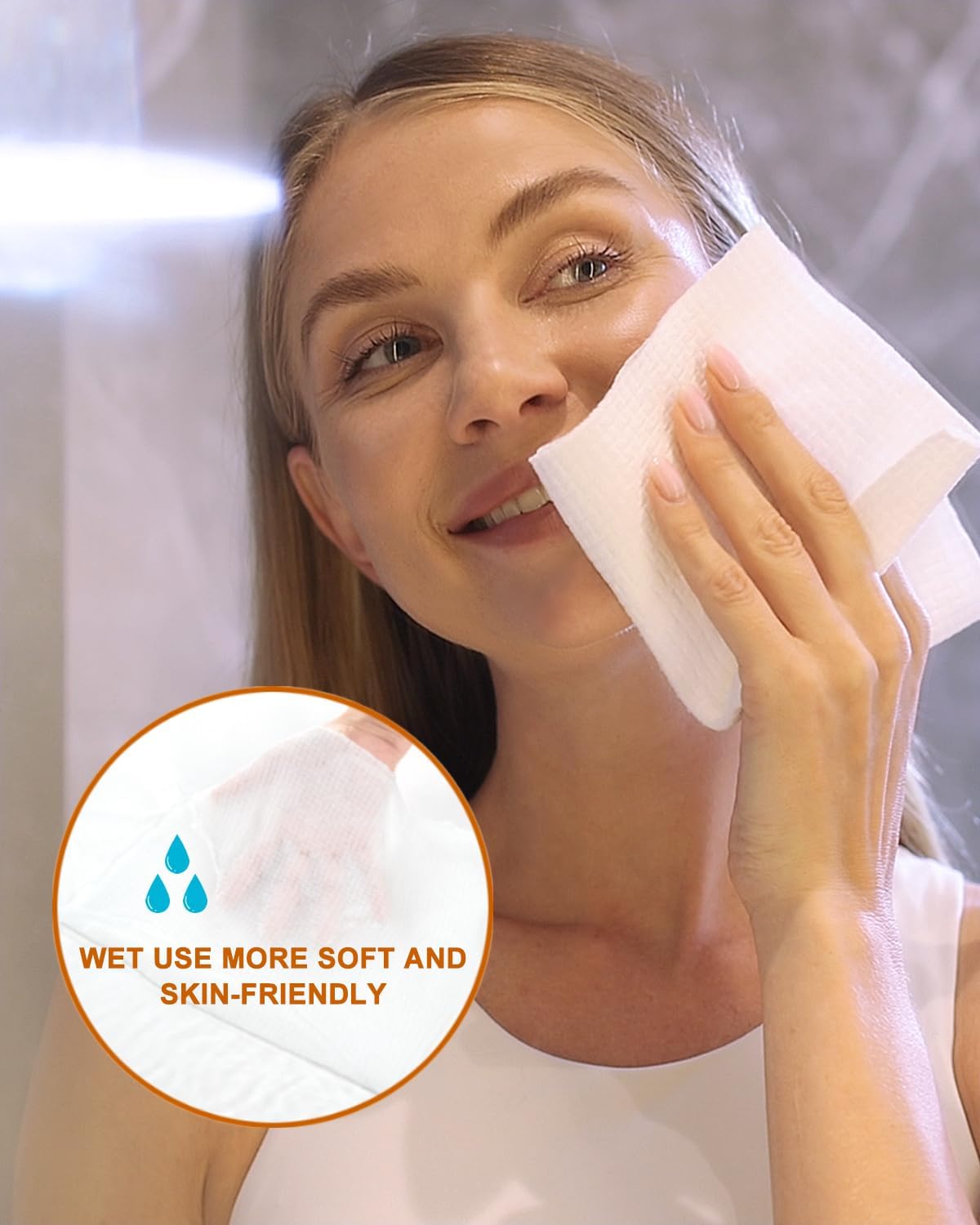 LUXU Asciugamani per il viso puliti, Asciugamano per il viso monouso, Salviette per il viso, Salviette struccanti asciutti(25 unità), Asciugamani viso puliti per pelli sensibili, morbidi e spessi per