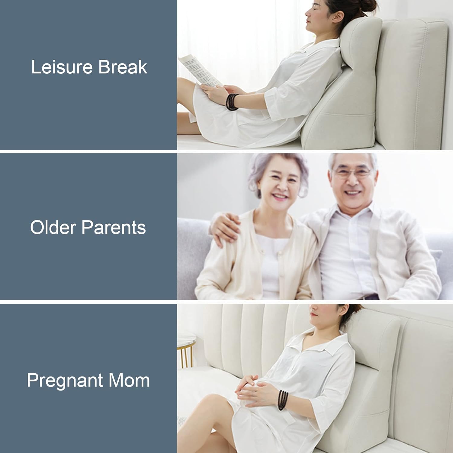 Triangle Memory Foam Pillow Comfortable Bed Cushions Elderly People Ramp Pillow for Home Bed Sofa Bay Window Removable Cover (Colour: Dark Green Size: 56 x 55 x 28 cm)