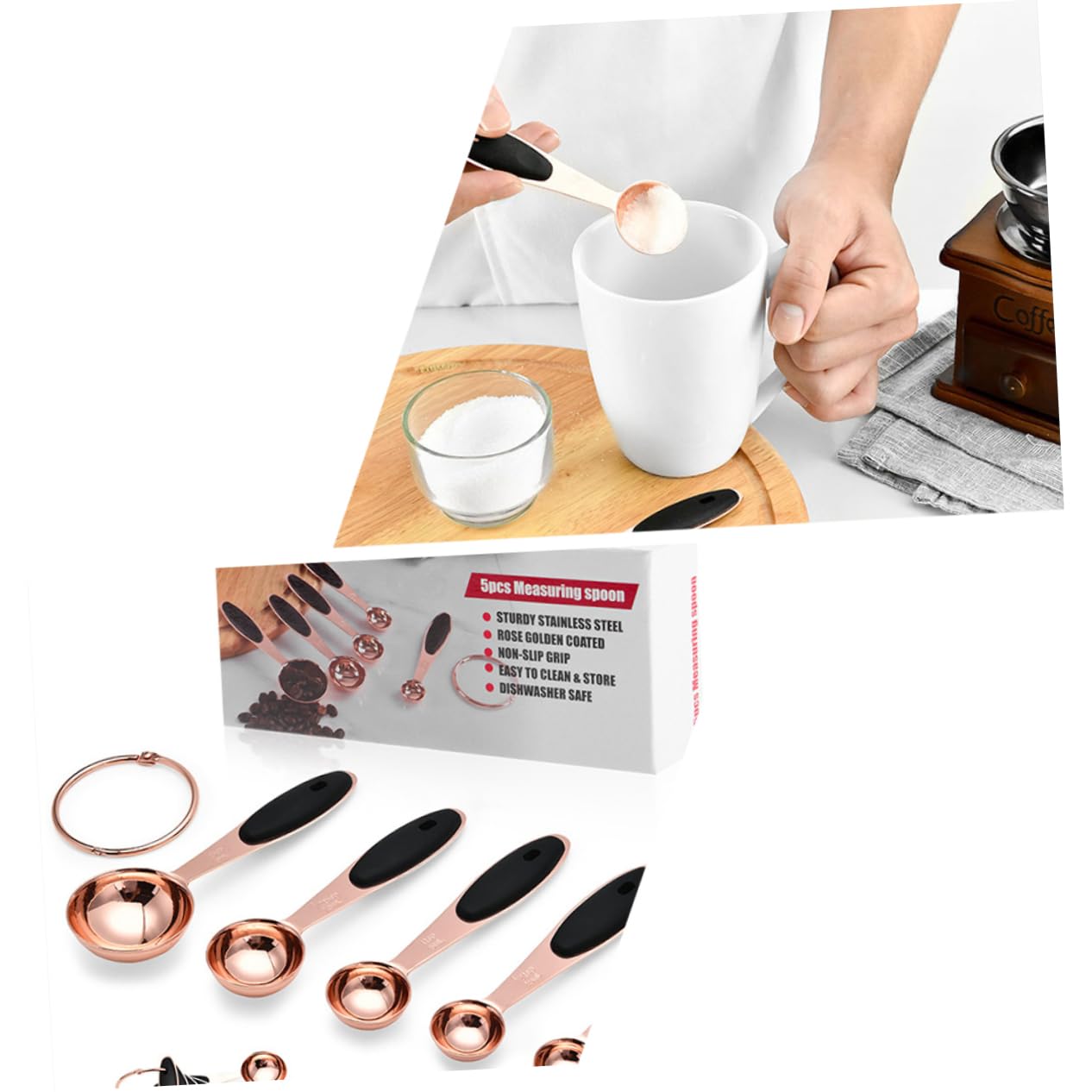 Alipis Lot De 3 Cuillères À Mesurer En Forme De Rose Cuillères À Café Ustensiles De Cuisine Cuillères À Cocktail Accessoires De Cuisine Cuillères À Mesurer Outil De Cuisson En