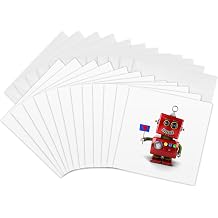 Greeting Cards - Cute Toy Robot with Heart Sign - 12 Pack - Illustrations