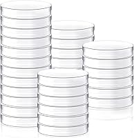 Hamiggaa 30 Pack 90x15mm Clear Plastic Petri Dishes with Lids - Lab Supplies, Science Experiments, Themed Parties