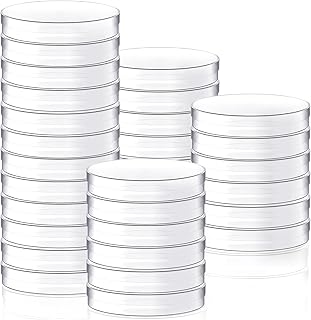 30Pack 90 x 15mm Plastic Petri Dishes,Culture Dishes with Lids for School,Laboratories,Clear Petri Dish for Themed Party