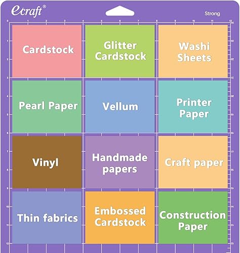 Miniatura 3 de Ecraft - Plantilla de corte de para Cricut de 12 x 12, incluye StrongGripStandardGripLightGrip (3 unidades), con cuadrículas flexibles, para