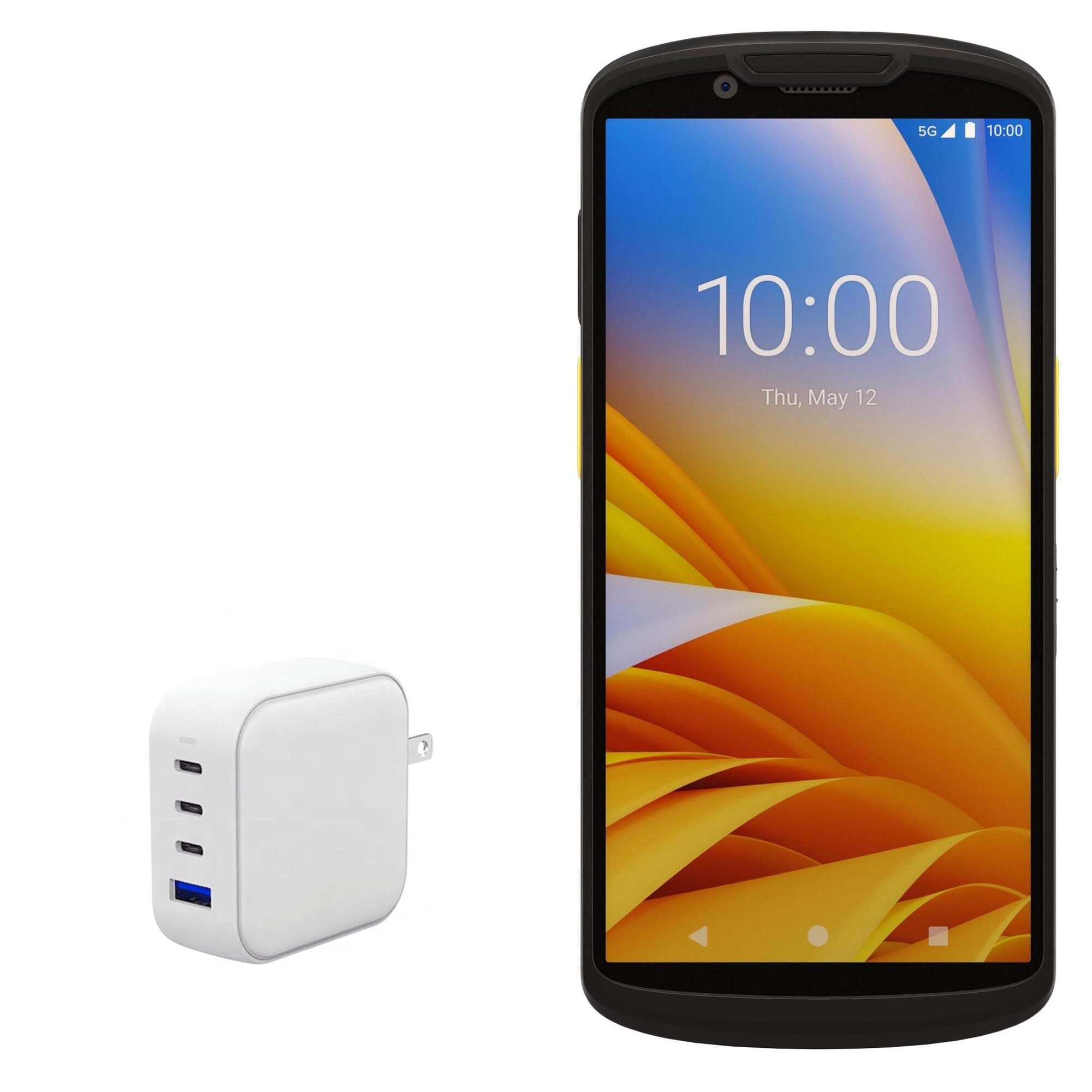 BoxWave Charger Compatible with Zebra TC58 - PD miniCube (100W), 100W 3 PD Port Wall Charger International for Zebra TC58 - Winter White