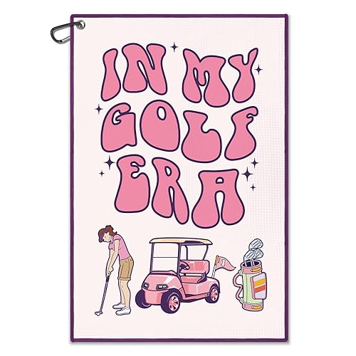 in My Golf Era Printed Pink Towel, Funny Bag Towels