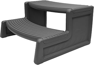 Confer Plastics Resin Multi Purpose Outdoor Non Slip Portable Spa and Hot Tub Handi-Step Deck Patio Steps Accessories, Deep Grey