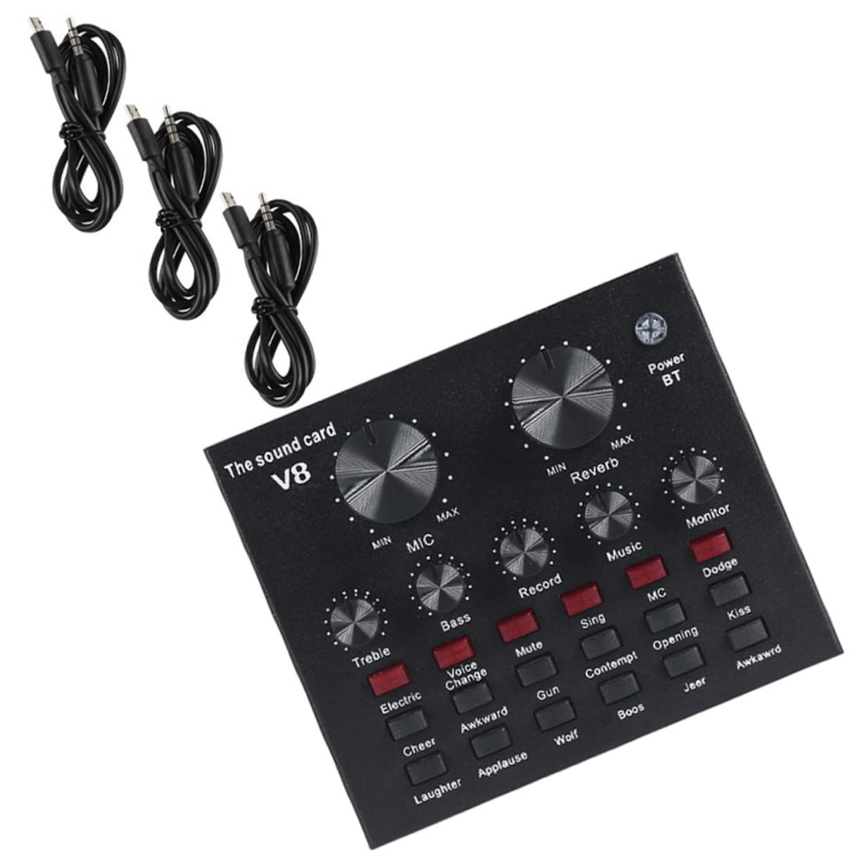 HANABASS 1 Set Professional Sound Mixer Board with Volume Noise Reduction Sound Effects for Streaming and Recording Compatible with Phones Computers