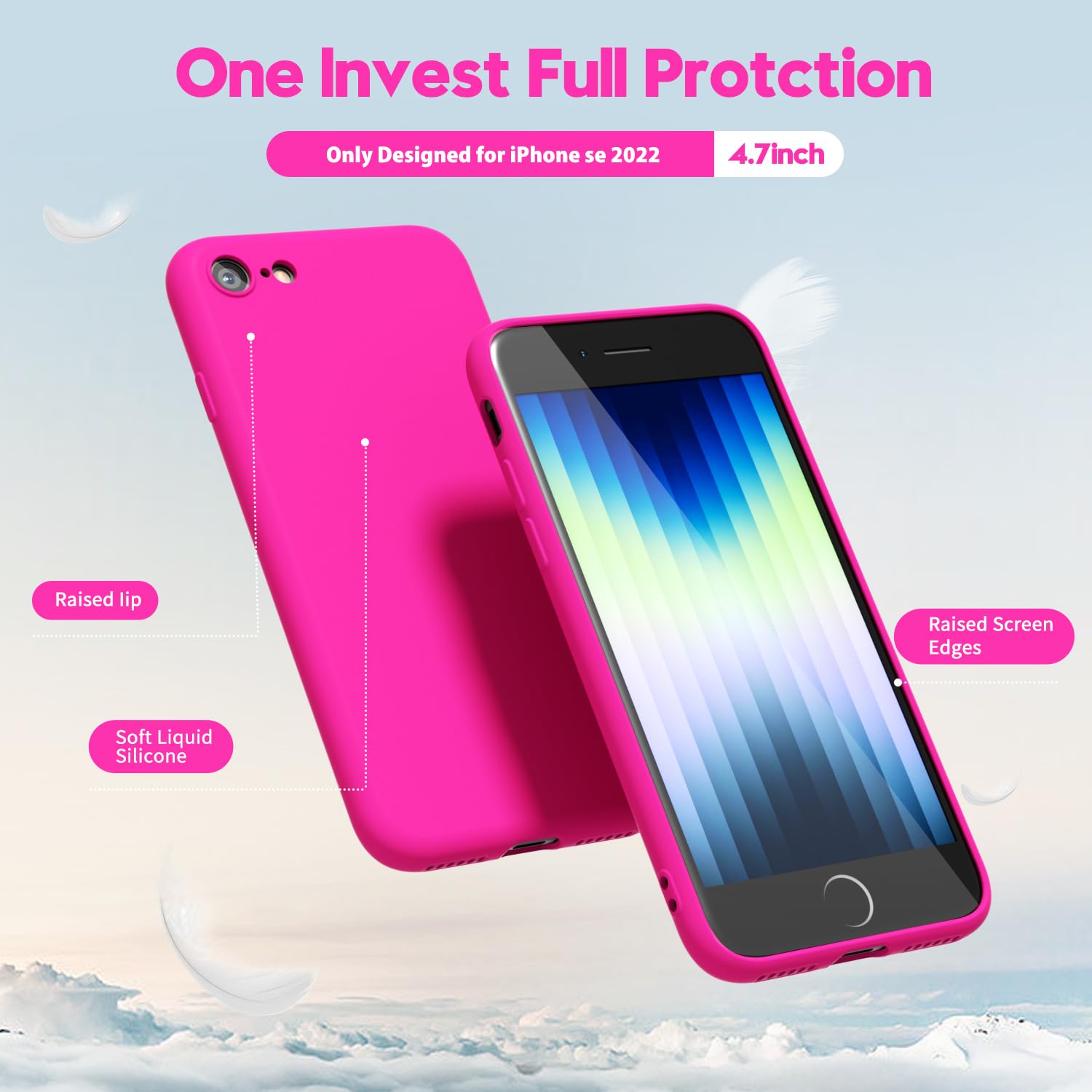 oakxco for iPhone 16 Pro Max Case Liquid Silicone, Soft Rubber Gel Elegant Aesthetic Basic Simple Cover, Cute Thin Slim TPU Matte Solid Color Plain Smooth Case for Women Girl, Light Pink — view 362