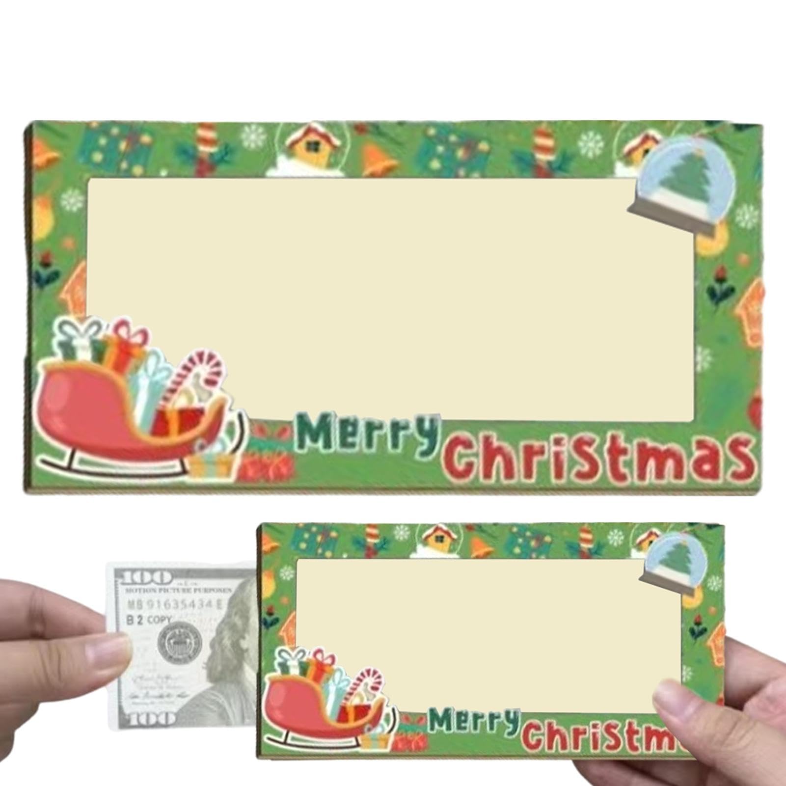 Titular de dinero de Navidad, Titulares de efectivo de Navidad,Titular de tarjetas de dinero Tarjetas de Navidad divertidas - Decoraciones navideñas de madera, soporte para efectivo, recuerdo de fiest