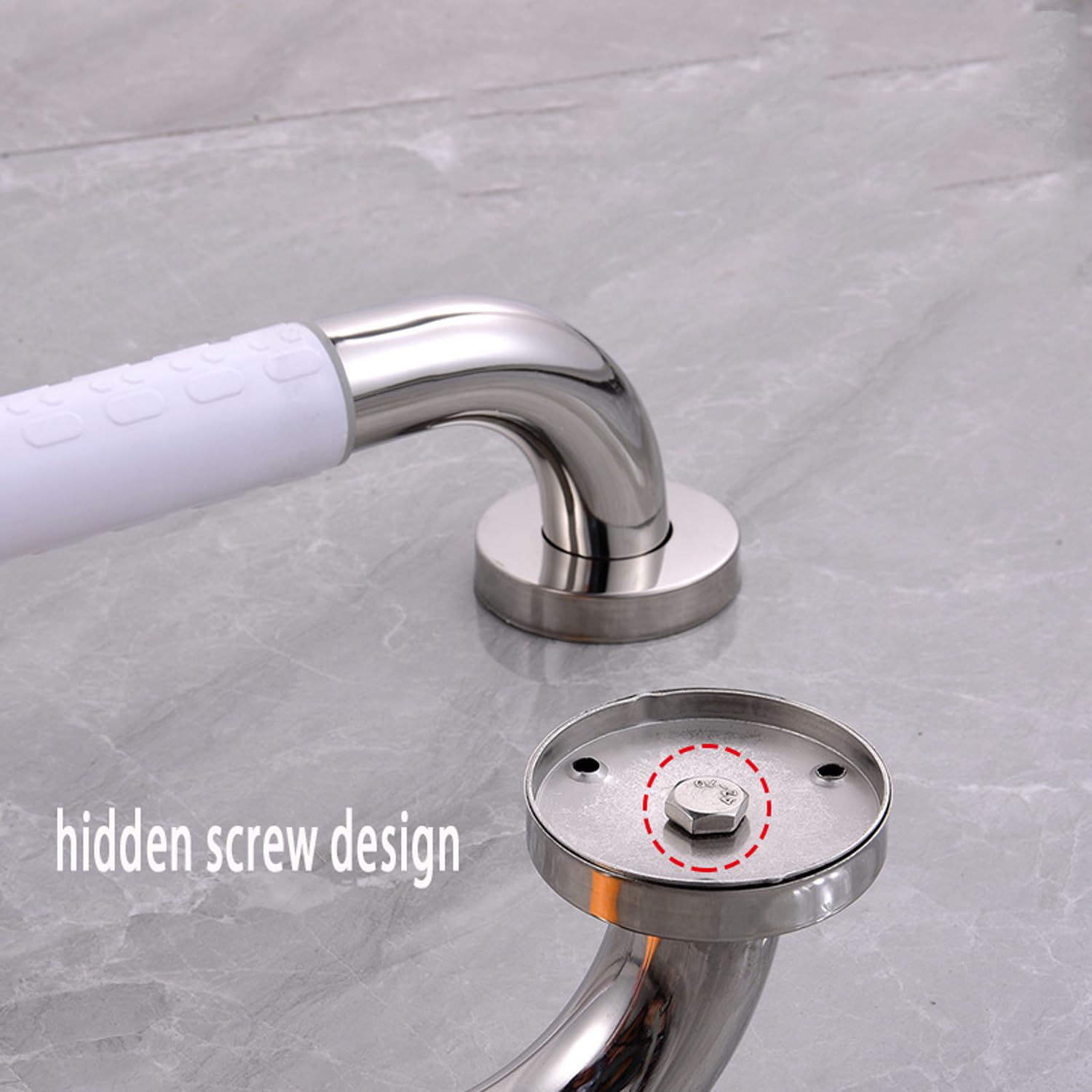 Barra di sostegno antiscivolo in acciaio inox per anziani e disabili, per il bagno, corrimano di sicurezza (confezione da 1)