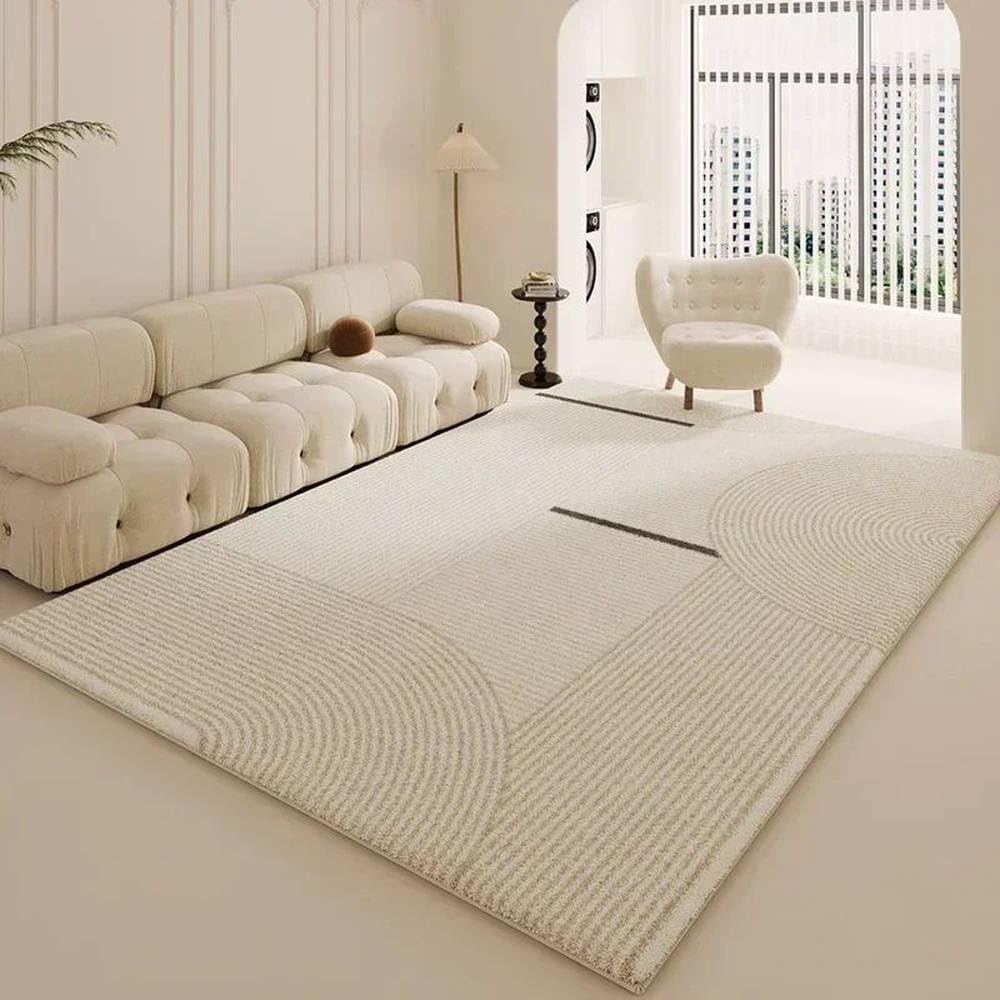 Tapis en peluche moderne et chic pour salon épuré L