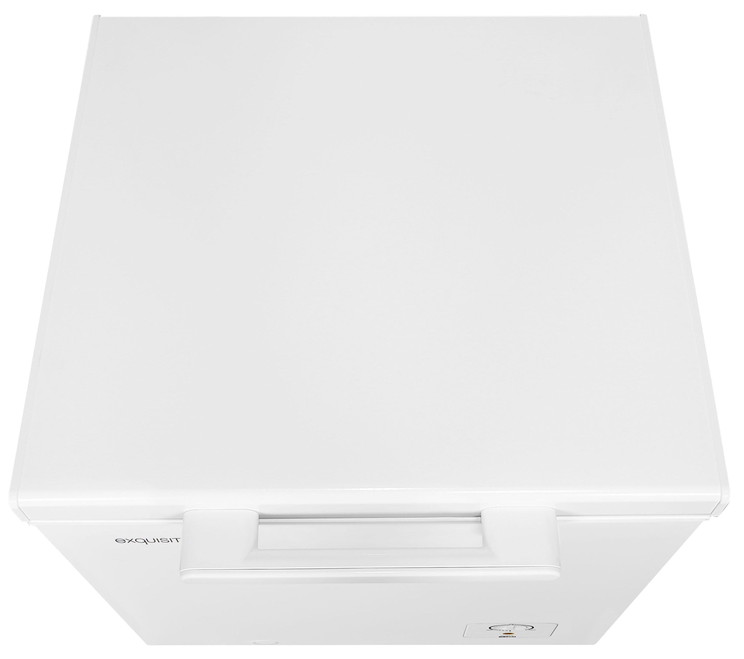 Exquisit® Congelador Horizontal 95L Blanco Clase E 4 Estrellas | 1 cesto, control manual, salida de agua para descongelar, pies regulables, tirador externo y medidas 85,4 x 54,6 x 47,9 cm