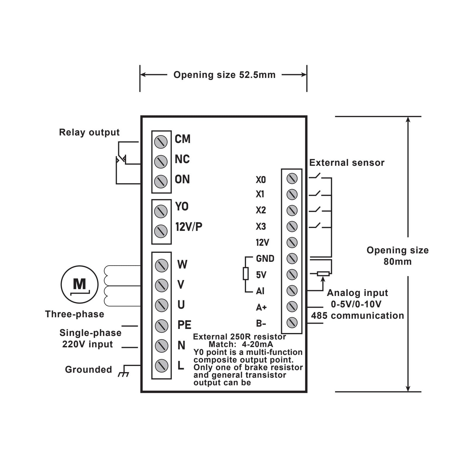 Variatore di Frequenza, Inverter VFD 0.75KW Display a frequenza variabile 3P 220 Regolatore di velocità in Uscita Azionamento a frequenza variabile per Il Controllo della velocità del Motore