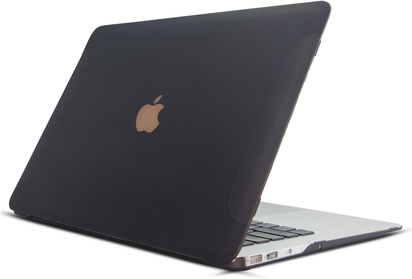 Translucent Hard Case for MacBook Air 13 Inch (Model: A1369/A1466), 13.3" Mac Book laptop Cover Coated with Matte Rubber Skin - Black
