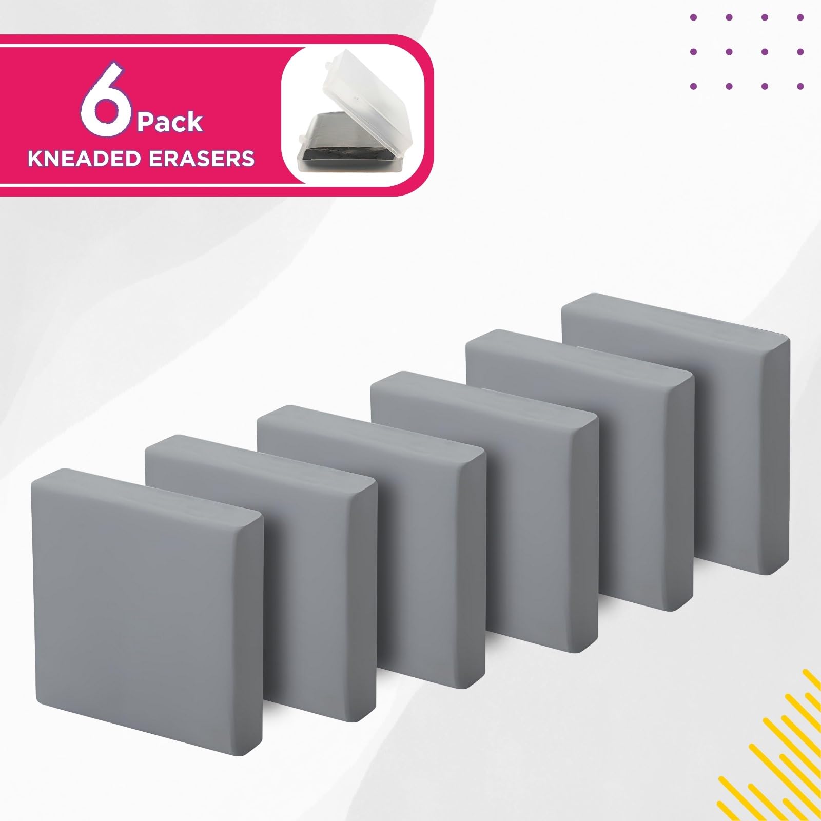 Mr. Pen Kneaded Eraser, 6 Pack - Moldable Artist Eraser For Drawing - View #3