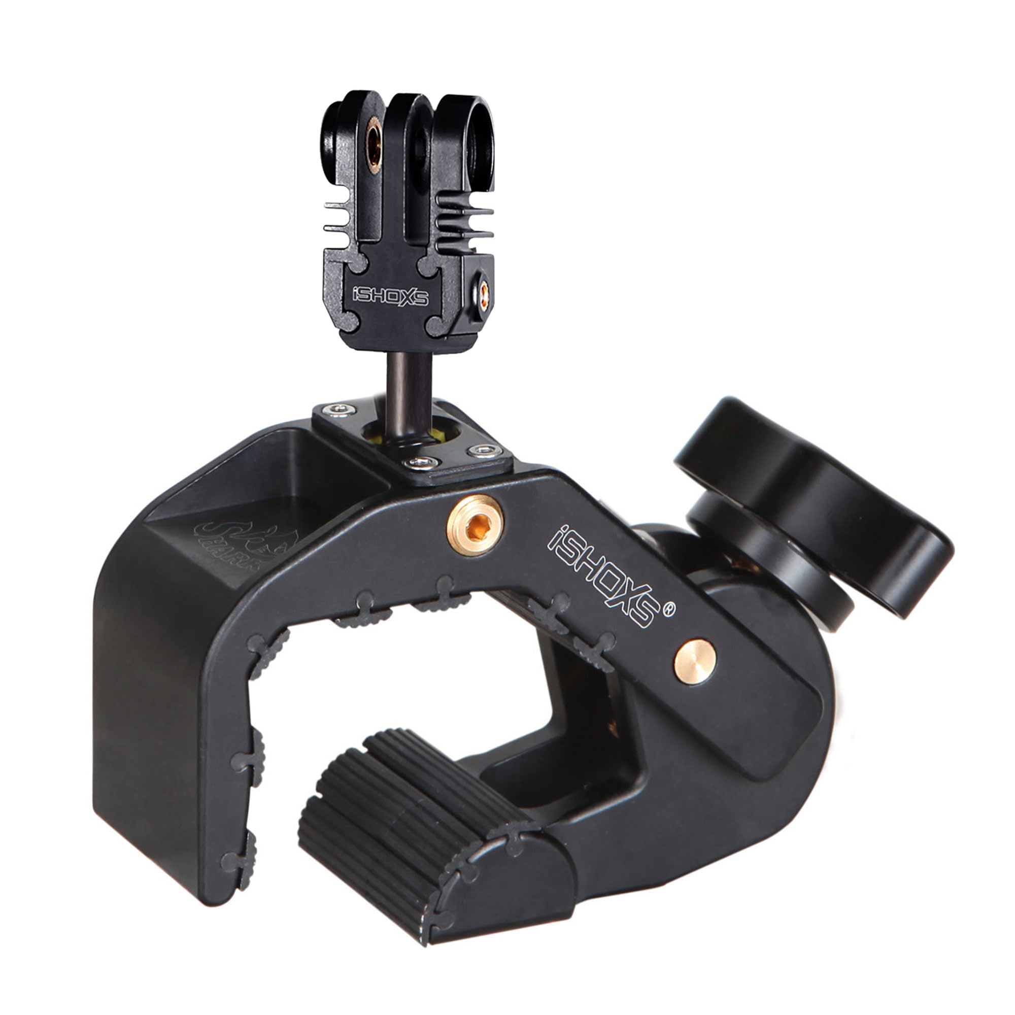 ISHOXS Shark Supporto Per Action Cam | Ø28-65mm, Alluminio CNC, Girevole 360°, Per GoPro E DJI, Bici/Moto