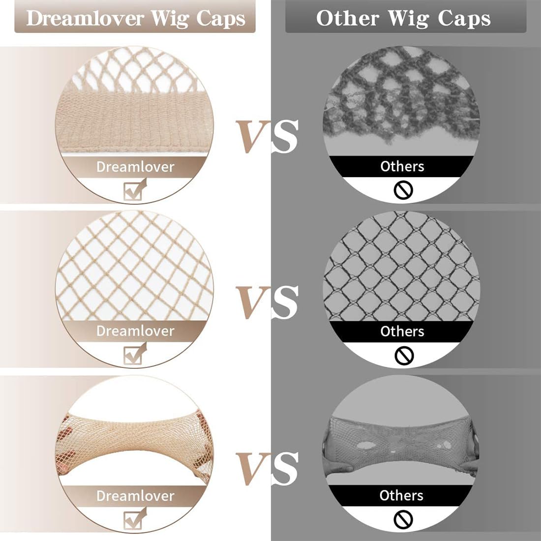 4 Pezzi Cuffia per Parrucche, Retine Parrucche, Elastici e Traspirante Parrucca Rete, Nylon Cuffia per Parrucca, Retina per Capelli Aperta per Feste Cosplay, 2 Beige + 2 Nere
