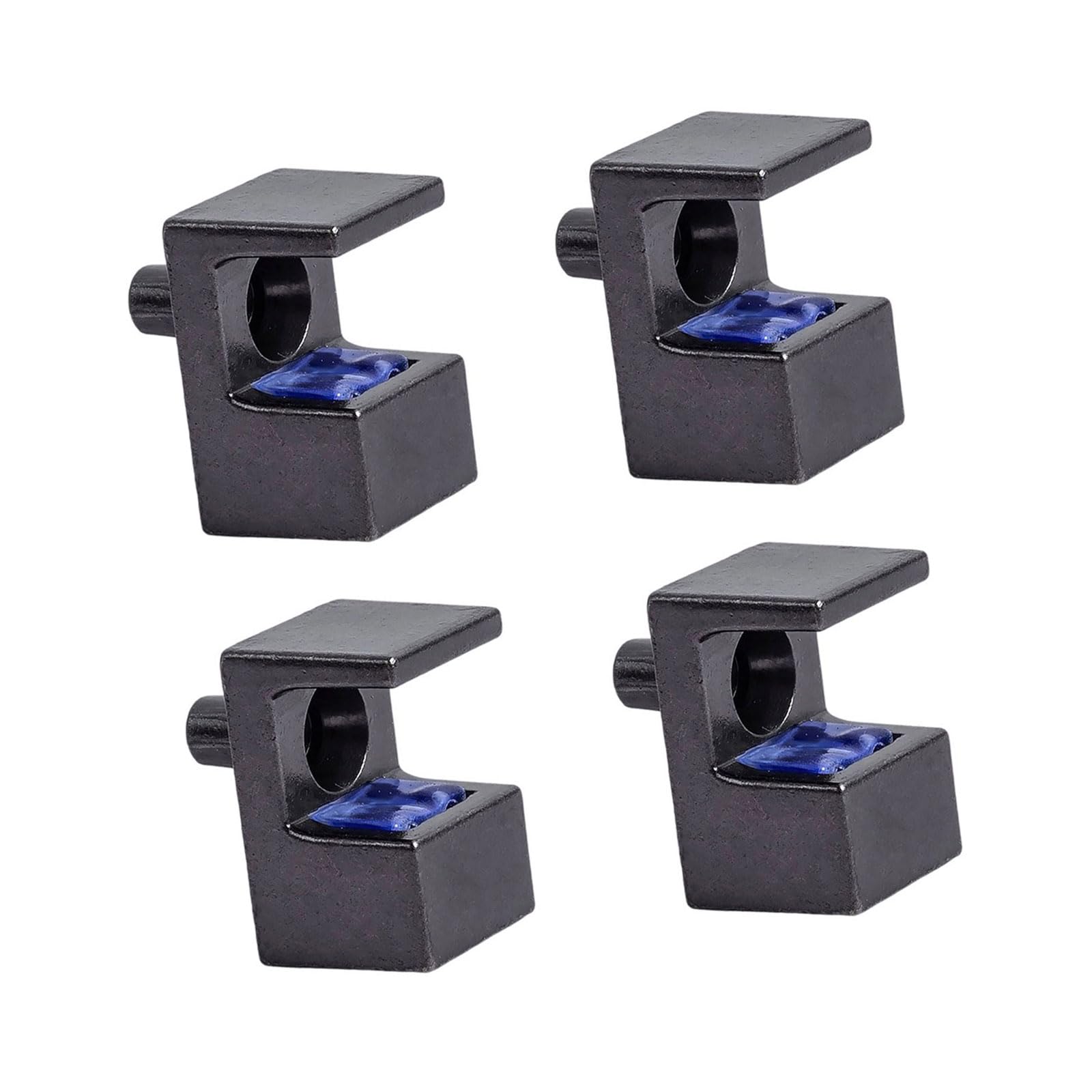 Jazuaiao 095 Black With Pin 4Pieces Adjustable Glass Holders Zines Alloy Clamps For 10 12Mm Glass Suitable For Cabinets And Balconies Daily Use Shelf