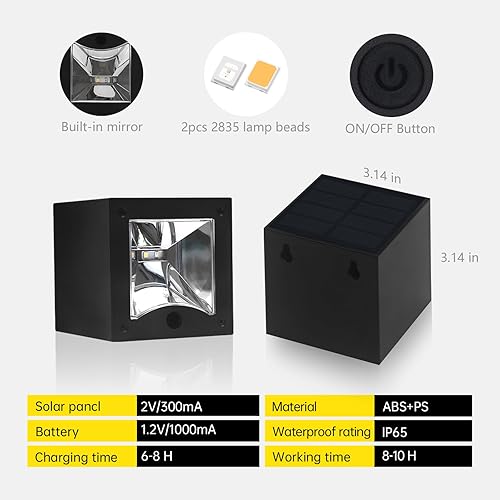 Miniatura 8 de Luces solares de pared para exteriores, impermeables, para vallas, luces LED con blanco cálido y modos RGB para números de casa, dirección, buzón,