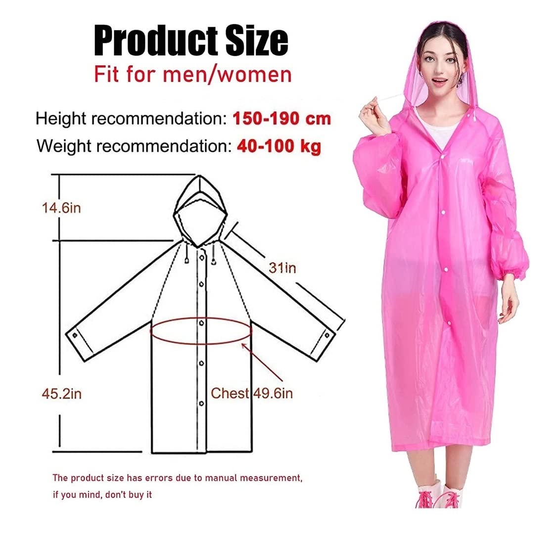Chubasquero Chubasquero Largo Desechable De 5 Uds, Chubasquero con Capucha EVA, Ponchos De Lluvia Unisex Portátiles Ponchos De Lluvia Impermeables