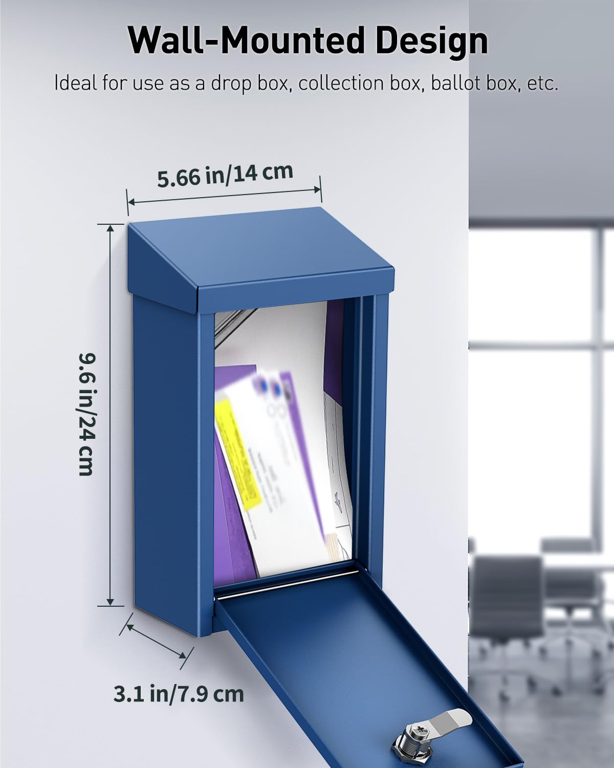 Snapklik.com : Uniclife Key Drop Box For Outside, Blue Metal Donation ...
