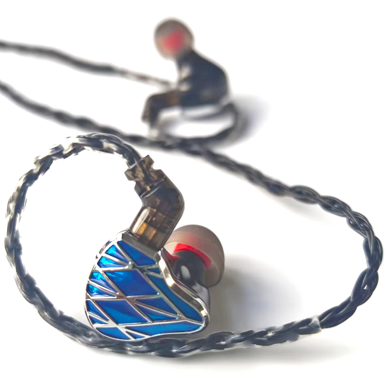 Auriculares intraurales con cable chapado en plata de 16 núcleos, controlador de doble cámara con cable, auriculares híbridos IEM HiFi para músicos Singer Studio, cable desmontable para