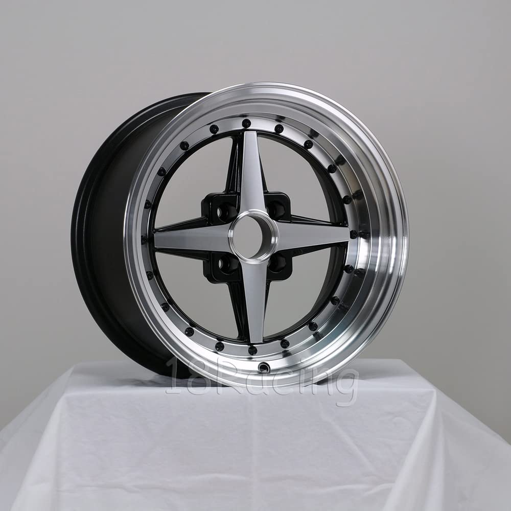 4 PCS ROTA ZERO PLUS WHEELS 15X8 PCD:4X114.3 OFFSET: 0 HB:73 FULL ROYAL BLACK 3" LIP