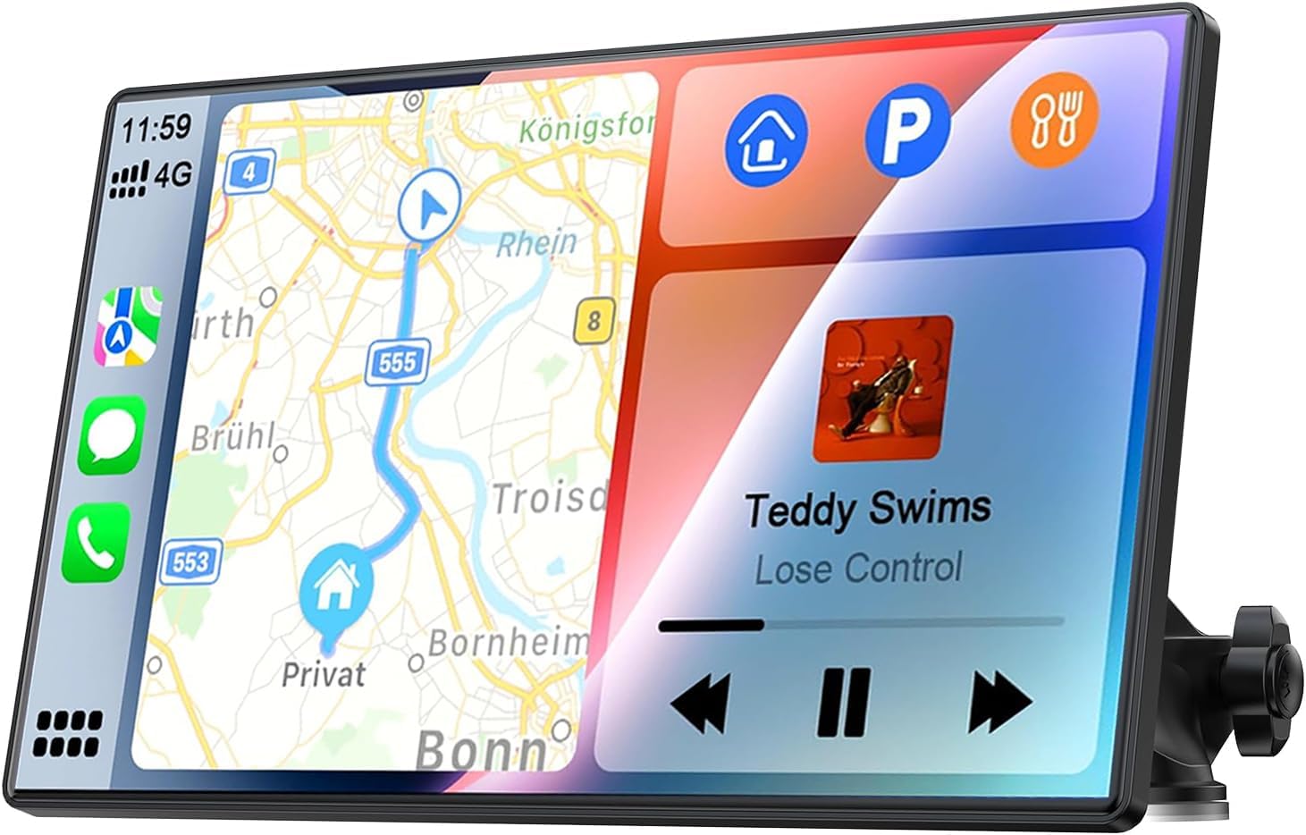 Portable Wireless Apple Carplay Android Auto Screen for Car,9 Inch Touch Screen Car Radio with Bluetooth,Voice Control,Car Paly for All Vehicle