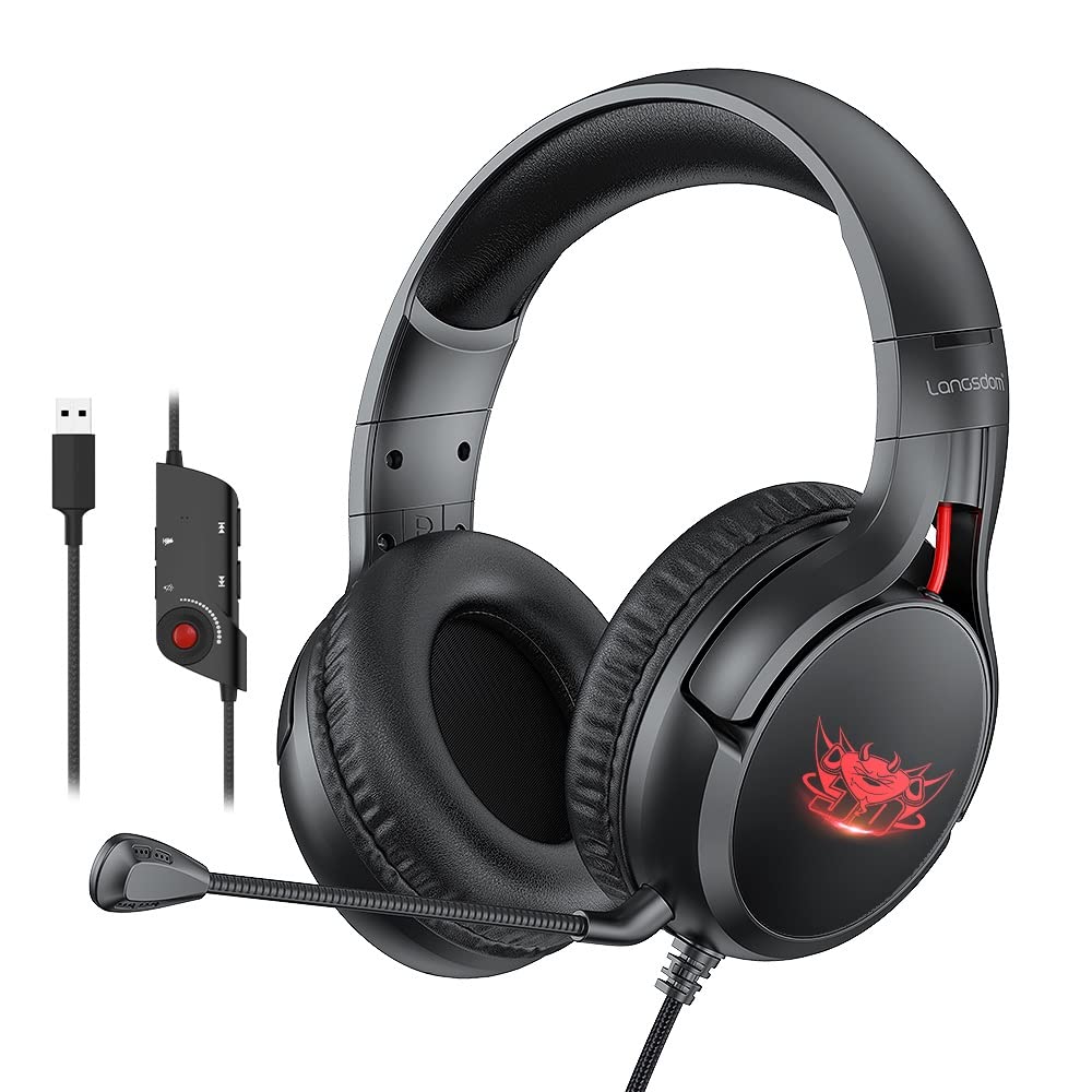 G4 Professional Gaming Headset, Noise Cancelling Gaming Headphones, RGB LED, High Sound Collecting Microphone, Stretchable, Virtual 7.1 Surround Sound, G4 Compatible with PC/PS4/Xbox/Switch