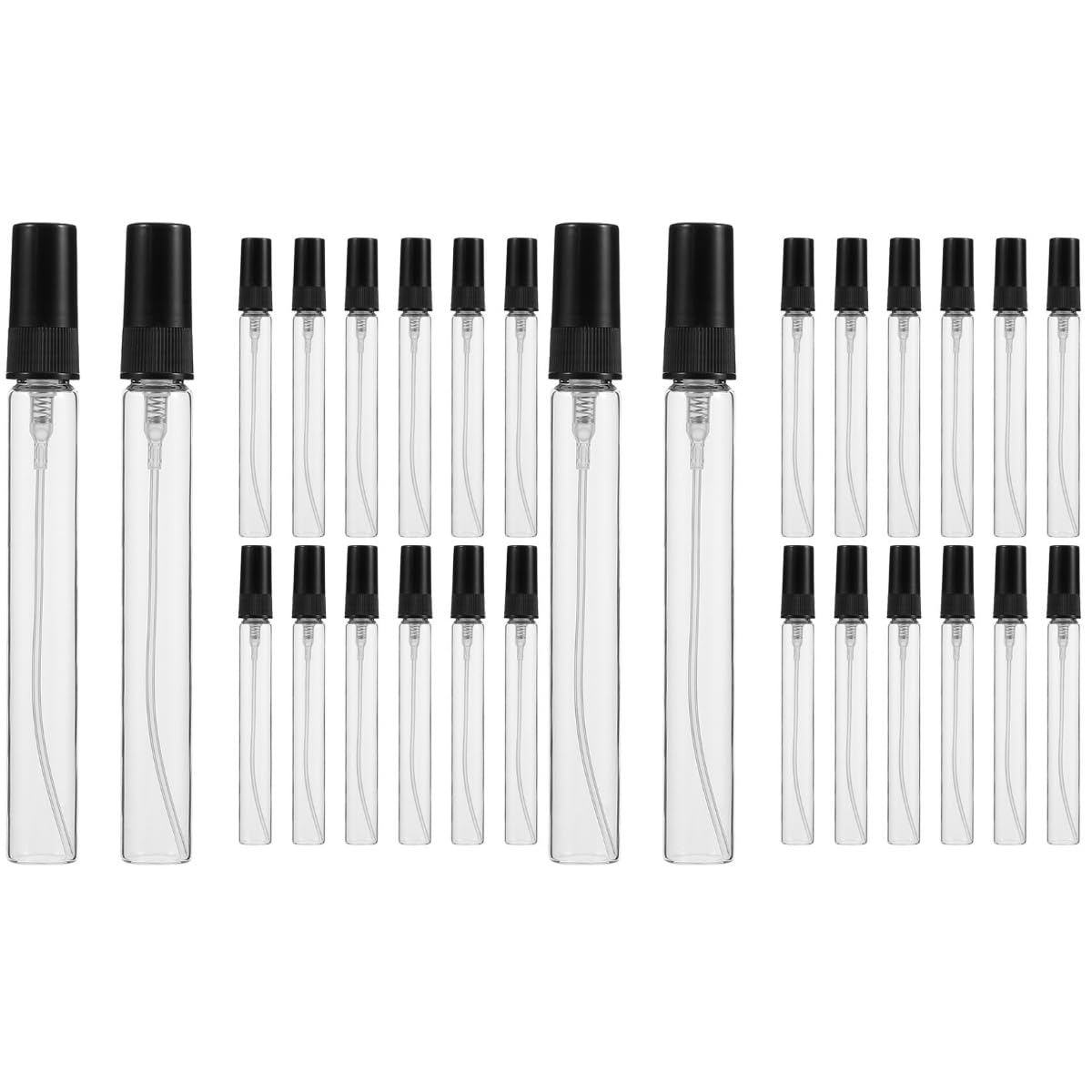 Cabilock Nachfüllbare Parfüm-Zerstäuberflaschen, leerer Glas-Sprühbeutel mit Trichter und Tropfer, auslaufsicher, feiner Nebel, Reisegröße, Sprühgerät für Duft, ätherisches Öl, Toilettenartikel, 50