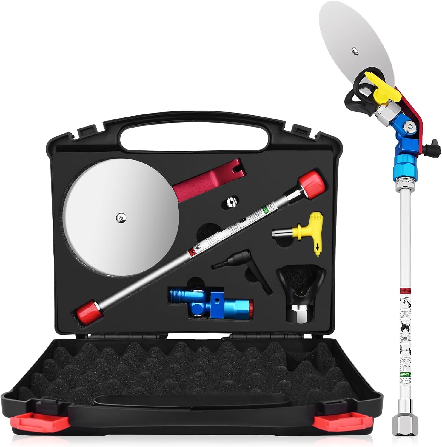 Airless Spray Gun Paint Edger Guide Edge Spray Tool Paint Accessory Extension Airless Paint Sprayer Nozzle 517 Tip 12 Inch Extension Pole(Comes with a Black Storage Box) 12IN