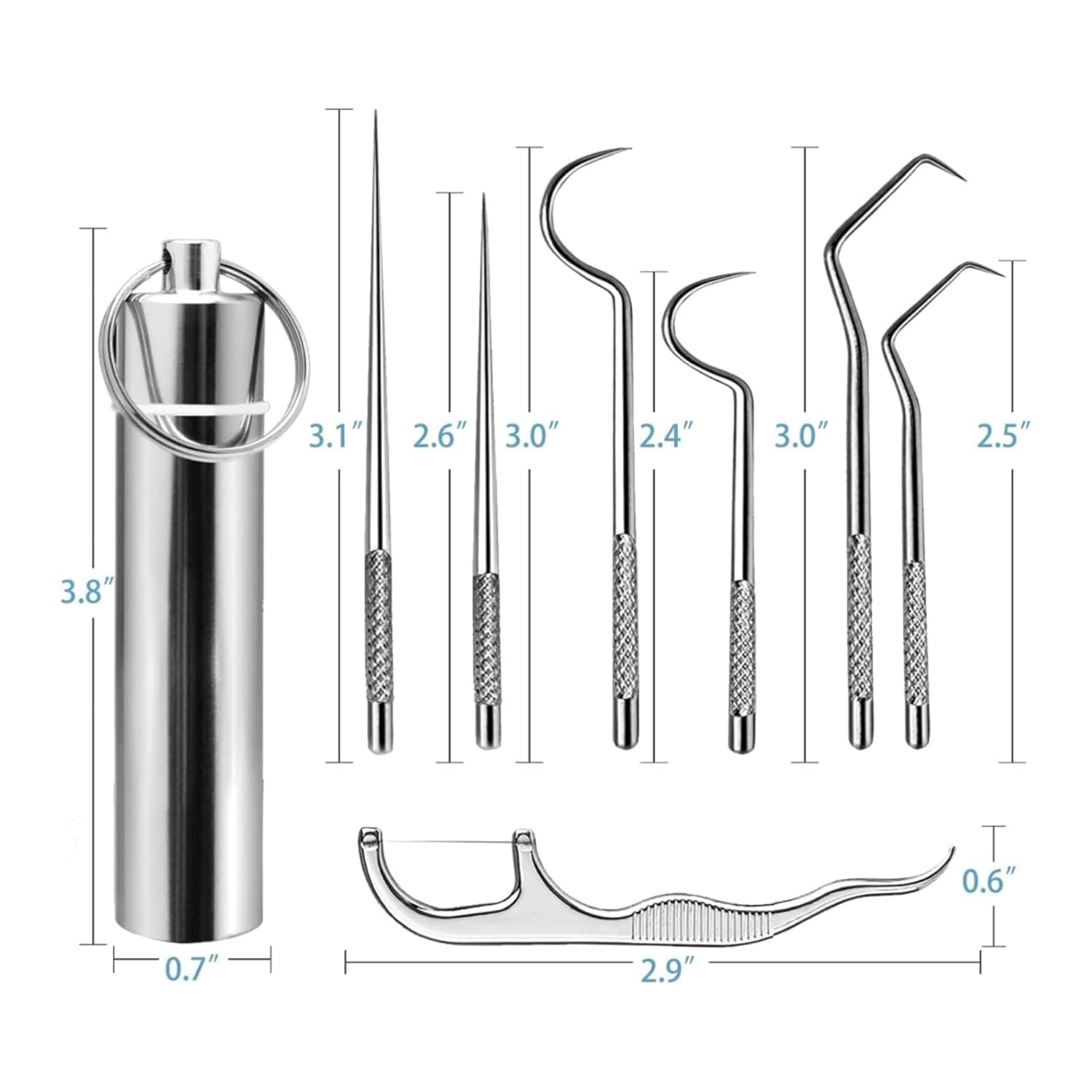 7-in-1 Teeth teeth Cleaning Tool Kit - Ultimate Oral Care Solution, Portable Toothpicks Cleaning Picks Flosser for Personal Care Teeth Braces Cleaning Tool, Dental Hygiene Kit