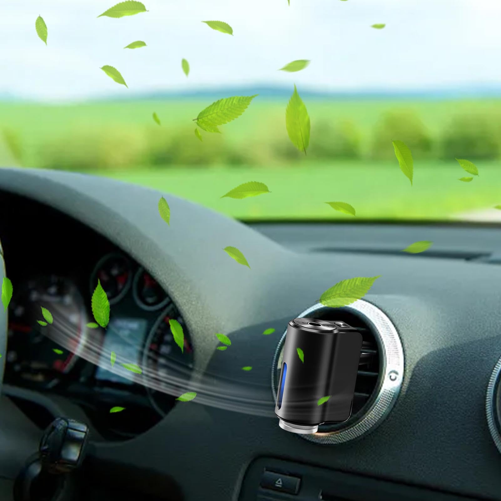 Difusor de fragancia inteligente para coche,Ambientador inteligente para coche - Ambientador para coche | Difusor de para coche ajustable de 3 modos, difusor de terapia para coche con 3 botellas de ac